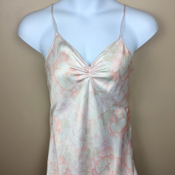 Vintage Halston III Pink Floral Slip Dress 1980s Made in USA ILGWU - Picture 4 of 11